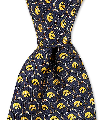 Iowa Hawk & Feathers Tie