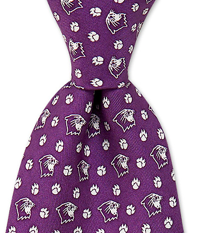 Northwestern University Cat & Paw Tie