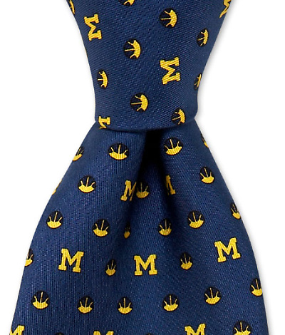 University of Michigan Helmet & M's Tie