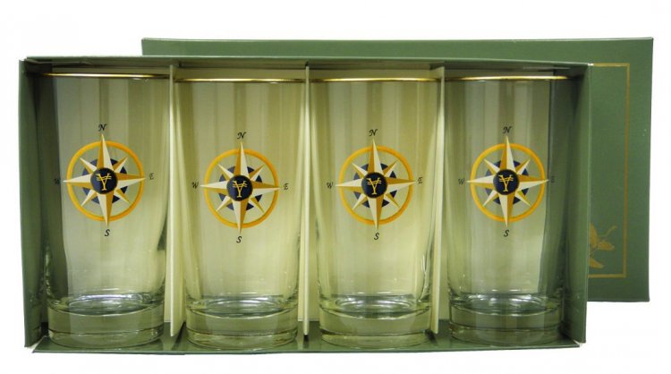 Compass Rose Highball, 13oz, gift boxed - Click Image to Close