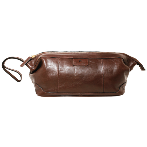 Trafalgar Arlington Leather Toiletry Kit: 100% Genuine Leather