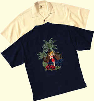 Embroidered Back Silk Camp, Paradise (Men's)