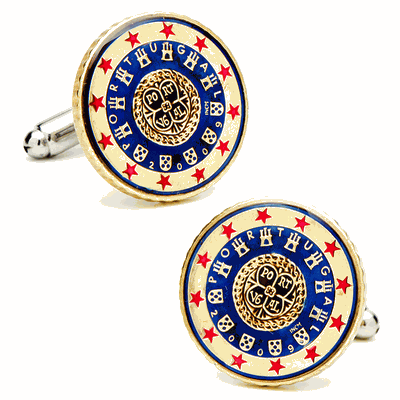 Hand Painted Portugal Coin Cufflinks