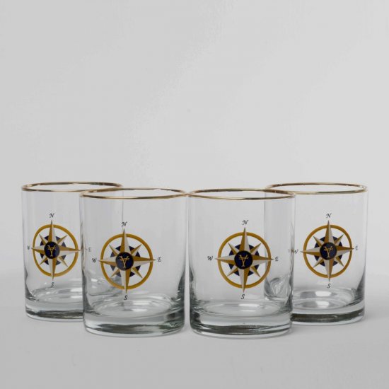 Compass Rose, Double Old Fashioned, 14oz, gift boxed - Click Image to Close