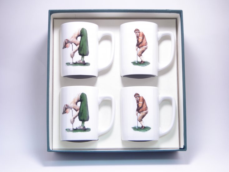 Angus & Winnie Golf, Porcelain Mugs, 10oz, gft boxed - Click Image to Close