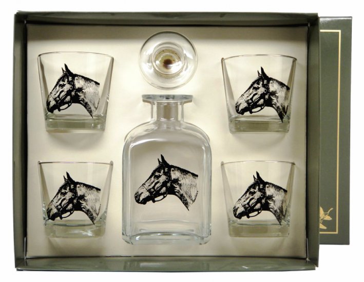 Seabiscuitt, Decanter set w/4 Tapered Old Fashioned, gift boxed - Click Image to Close