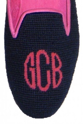 Needlepoint Monogram mule or loafer