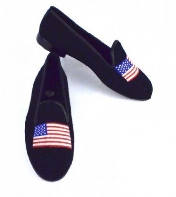 X7034-1 American Flag Needlepoint Loafer-Women's