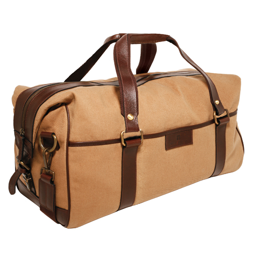 Trafalgar Georgetown Canvas Duffle : 100% Genuine Leather Trim