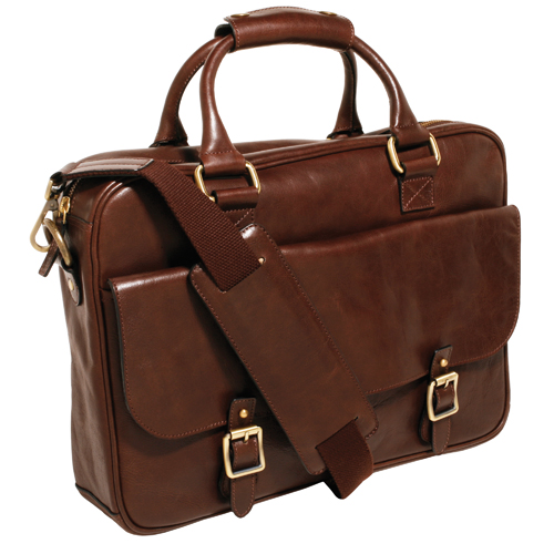 Trafalgar Arlington Leather Laptop Case: 100% Genuine Leather