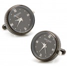 Black Stainless Steel Functional Watch Cufflinks