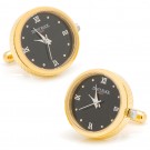 Gold Stainless Steel Functional Watch Cufflinks