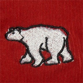Beachcomber Corduroy Pant Bright Red with Polar Bear