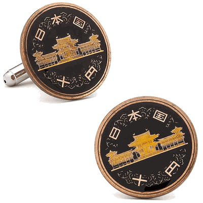 Hand Painted Japan Coin Cufflinks