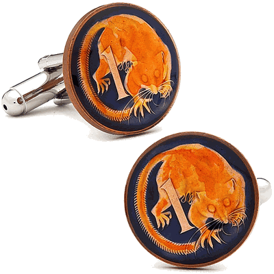 Hand Painted Australian One Cent Coin Cufflinks