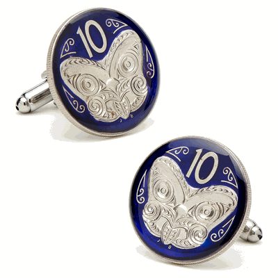 Hand Painted New Zealand 10 Cent Coin Cufflinks