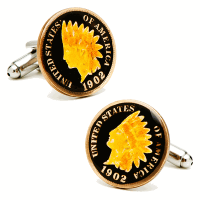 Hand Painted Indian Head Penny Cufflinks