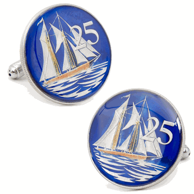 Cayman Islands 25 Cent Coin Cufflinks