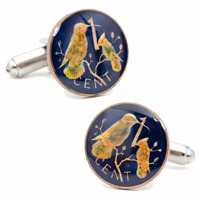 British Virgin Island 1 Cent Coin Cufflinks