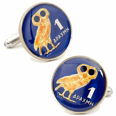 Greek 1 Drachma Coin Cufflinks