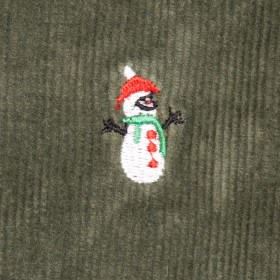 Beachcomber Corduroy Pant Olive with Snowman