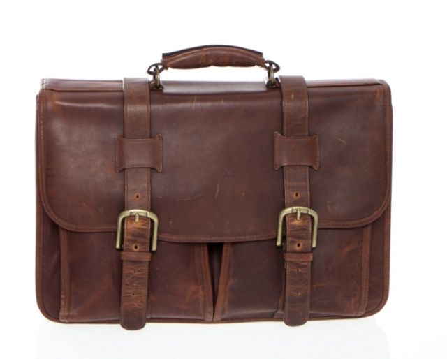 F1005 - Leather Briefcase Flap Over - Adventure