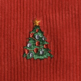 Beachcomber Corduroy Pant Bright Red with Christmas Tree